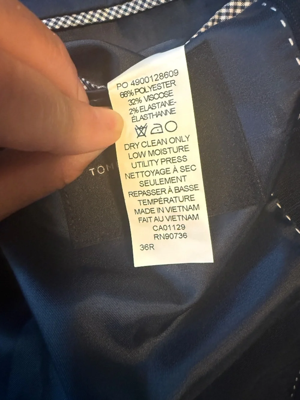 Tommy Hilfiger 36R sports coat navy blue